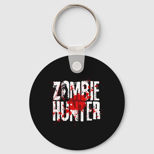 Roligt Zombie Hunter Design for Boys Girls Hallowe Nyckelring (Framsida)