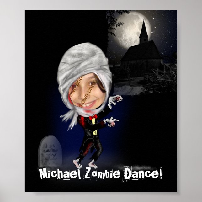 Roligt Zombie-karikatyrfotomall - poster gåva (Framsidan)