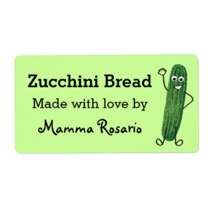Roligt Zucchini Bread Food Bakery Label Fraktsedel