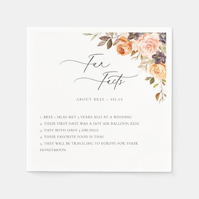 Roligtar för Blommigt av  för jordisk höst Pappersservett (Framsidan)