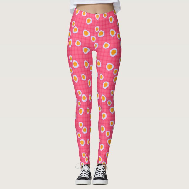 Roligtar på korallkontrollerad rosa leggings (Framsida)