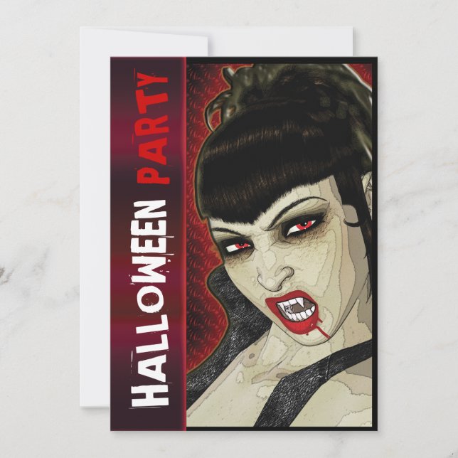 roligtar till Vampyre party tecknad Inbjudningar (Framsida)