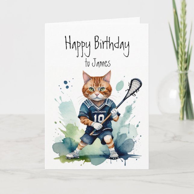 Roligten Anpassat namn på födelsedagen Cute Cat pl Kort (Framsida)