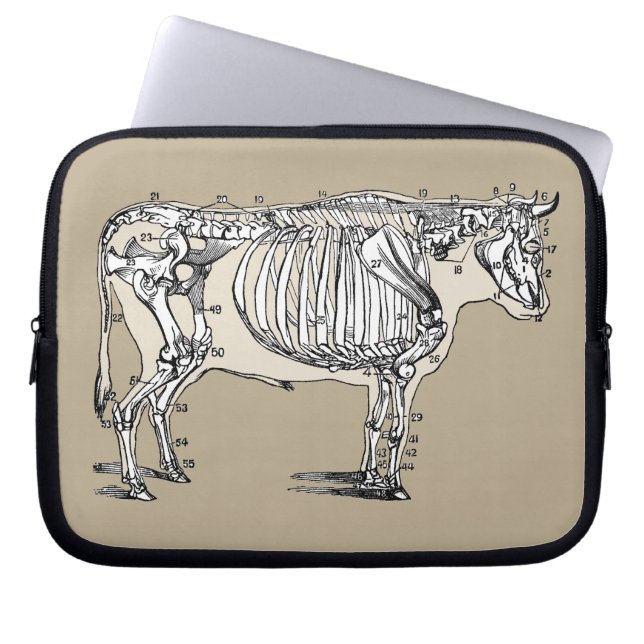 Roligten Antique Cow Skeleton Bones Laptop Fodral (Framsidan)