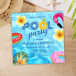 Roligten Bassäng Party sommaren Vatten Inbjudningar
