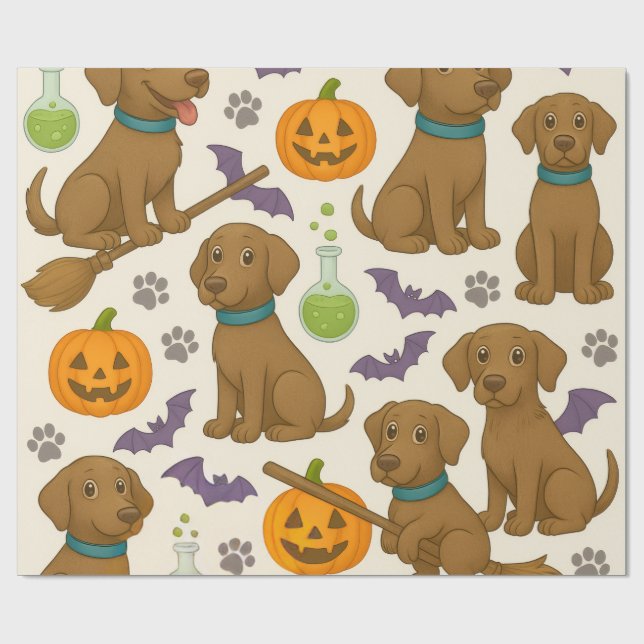 Roligten Batty Puppy Halloween Presentpapper (Platt)