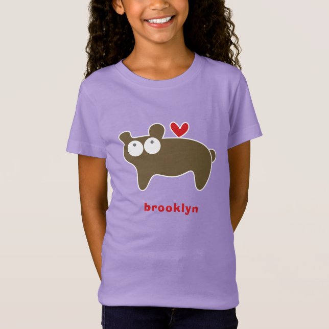 Roligten Bear Kid Children i Tecknad med stilsats  T-shirt (Framsida)