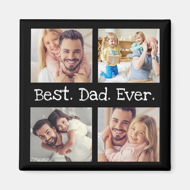 Roligten Best Pappa någonsin 4 Photo Collage Keeps Magnet (Framsidan)