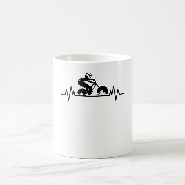 Roligten Bicycle Gift för berg Bike Downhill Heart Kaffemugg (Center)