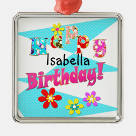 Roligten Blå rosa ungar tecknad bi Julgransprydnad Metall