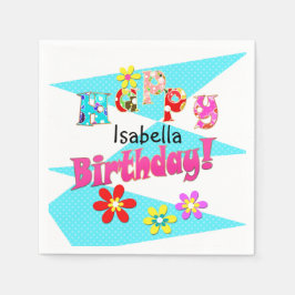 Roligten Blå rosa ungar tecknad bi Pappersservett