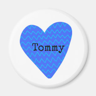 Roligten Blue Heart Kids Namn Family Grandföräldra Magnet