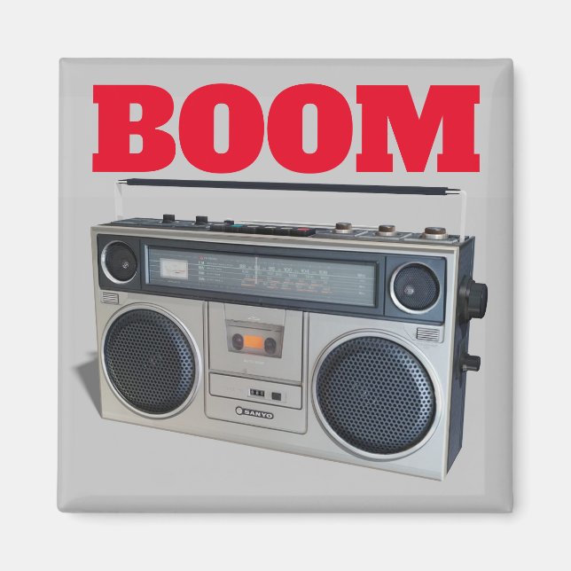Roligten BoomBox Retro Stereo Magnet (Framsidan)