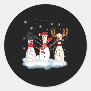Roligten Bowling jul Pajama Ljus Reindeer Santa Runt Klistermärke