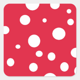 Roligten Bright Red med White Polka dots, sommarti Fyrkantigt Klistermärke