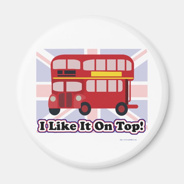 Roligten British Buss Dubbla Decker Magnet (Framsidan)