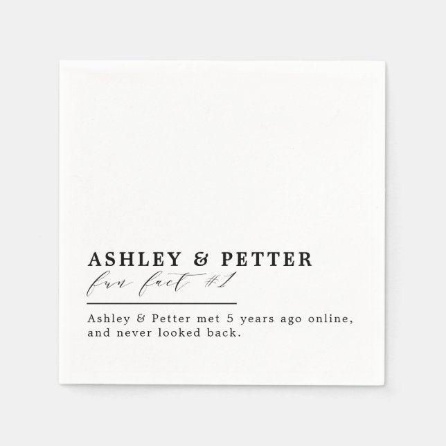 Roligten Bröllop Facts Om det par klassiska skript Pappersservett (Framsidan)