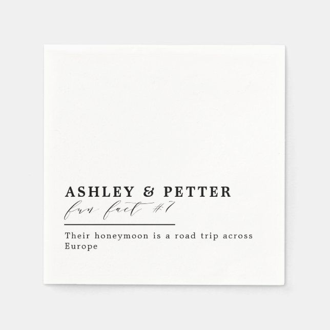Roligten Bröllop Facts Om det par klassiska skript Pappersservett (Framsidan)