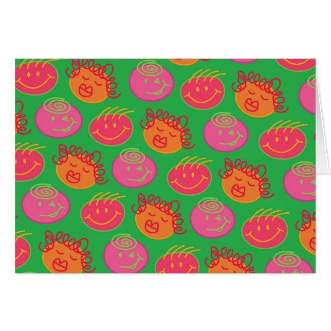 Roligten Bubbleguetthuvuden för Tecknad av Fåniget Hälsningskort (Framsidan Horizontal)