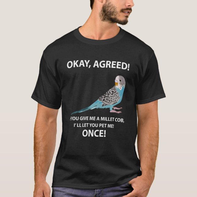 Roligten Budgie Millet Cob Pet Bird Budgerigar Par T Shirt (Framsida)