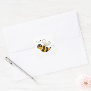 Roligten Bumblebee för leende bi Fyrkantigt Klistermärke