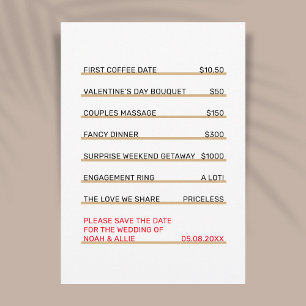 Roligten Café Menu är unik för Spara datum Inbjudningar