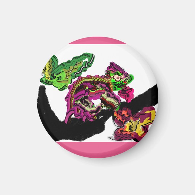 Roligten Chameleon för regnskog Magnet (Framsidan)