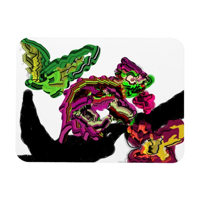 Roligten Chameleon för regnskog Magnet (Horisontell)