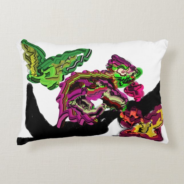 Roligten Chameleon för regnskog Prydnadskudde (Framsidan)