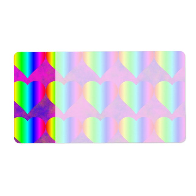 Roligten Colorful Girly Rainbow Hearts Tonåring Mö Fraktsedel (Framsidan)