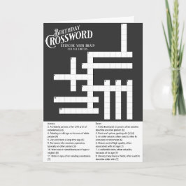 Roligten Crossword Birthday Kort