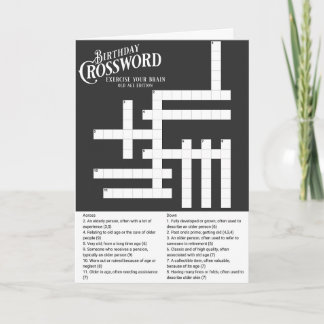 Roligten Crossword Birthday Kort