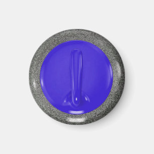 Roligten Curling Stone Blue Sports Magnet