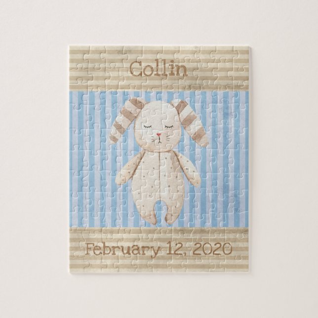 Roligten Cute Bunny Rabbit Monogram Pussel (Vertikal)