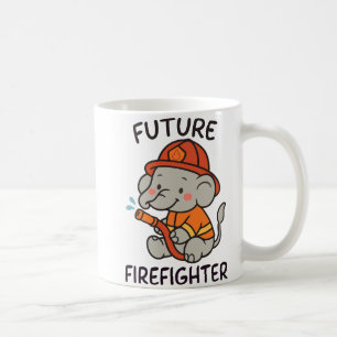 Roligten Cute Elephant Future Firefighter Kids Kaffemugg