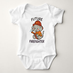 Roligten Cute Elephant Future Firefighter Kids T Shirt