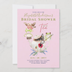 Roligten Cute för möhippa Tea Party-inbjudningar