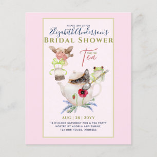 Roligten Cute för möhippa Tea Party-inbjudningar Flygblad