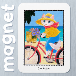 Roligten Cute White Cat Mouse Best Friends Bicycle Magnet