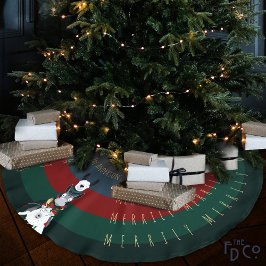 Roligten Donkey Llama Sheep Anpassade Ord Julgransmatta Borstad Polyester