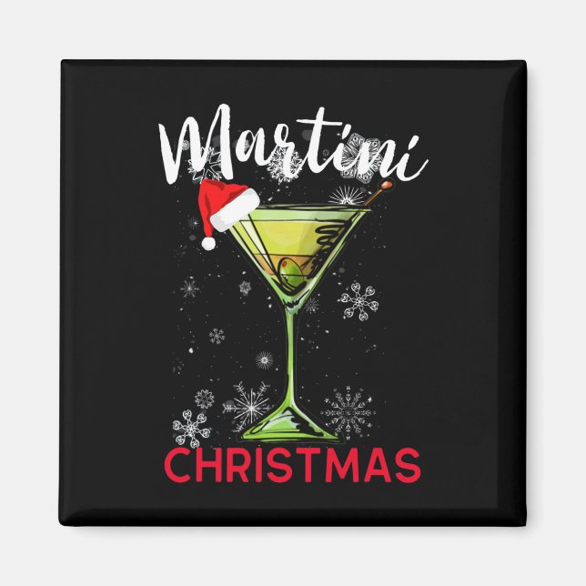 Roligten Drink Gift för jultomte Martini Svan Lyck Magnet (Framsidan)
