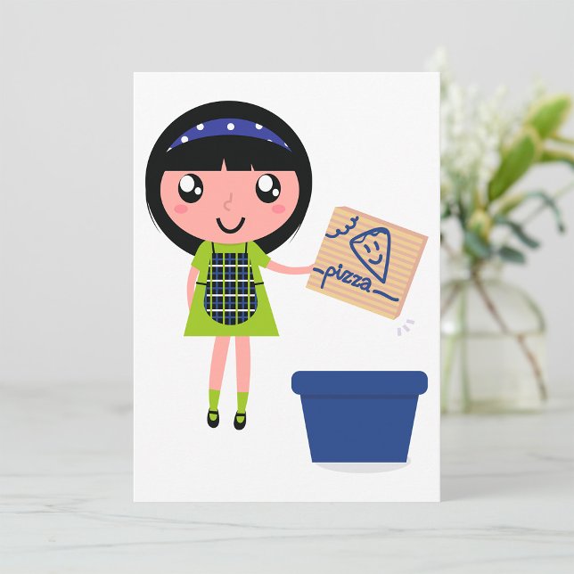 Roligten Eco-Friendly för återanvändning av Pizza  Inbjudningar (Skapare uppladdad)