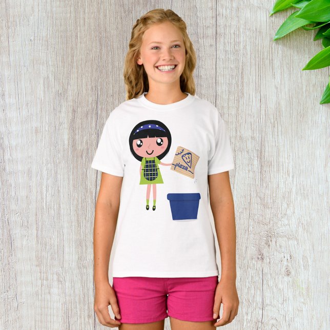 Roligten Eco-Friendly för återanvändning av Pizza  T Shirt (Skapare uppladdad)