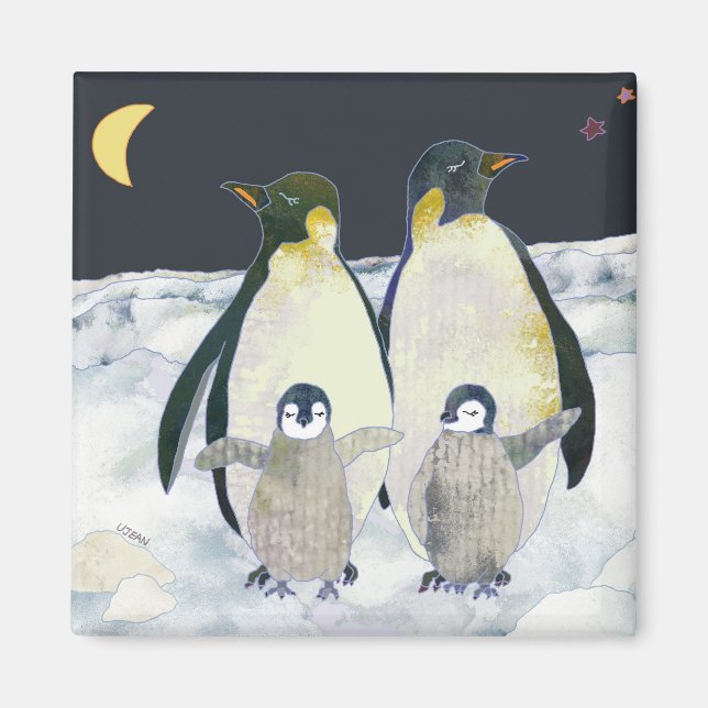 Roligten Emperor Penguins Winter Magnet (Framsidan)