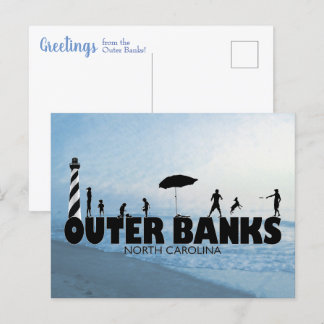 Roligten "Familj" i Outer Banker Vykort