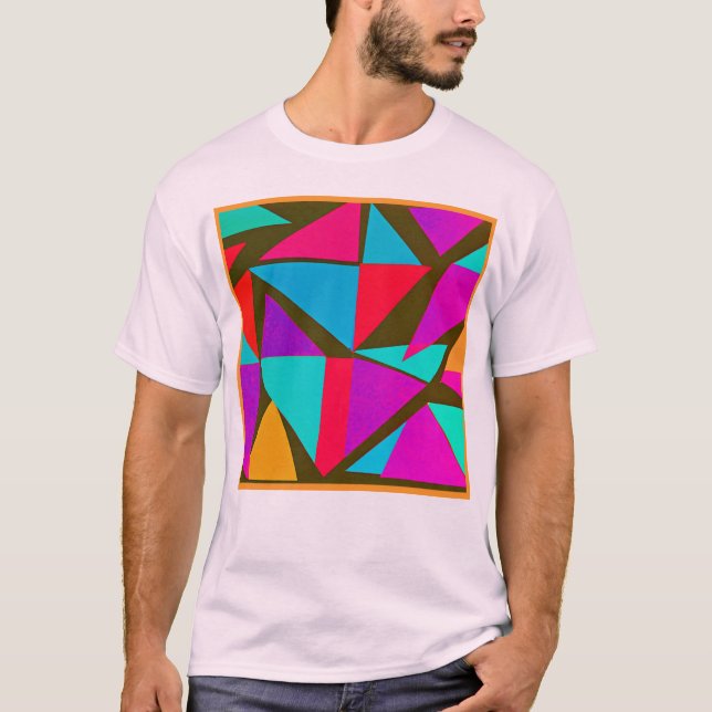Roligten Färgfull Mönster T Shirt (Framsida)