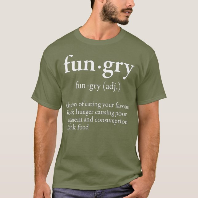 Roligten Foodie Dictionary Ord T Shirt (Framsida)