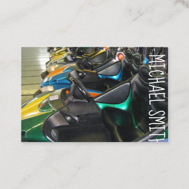 Roligten för Boardpromenad Carnival Bumper Cars Am Visitkort (Framsida)