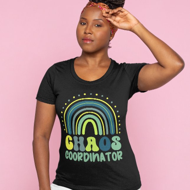 Roligten för Chaos-samordnare Boho Rainbow Teacher T Shirt (Skapare uppladdad)