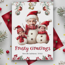 Roligten  för den fantastiska Snögubbe-familjen Ph Julkort